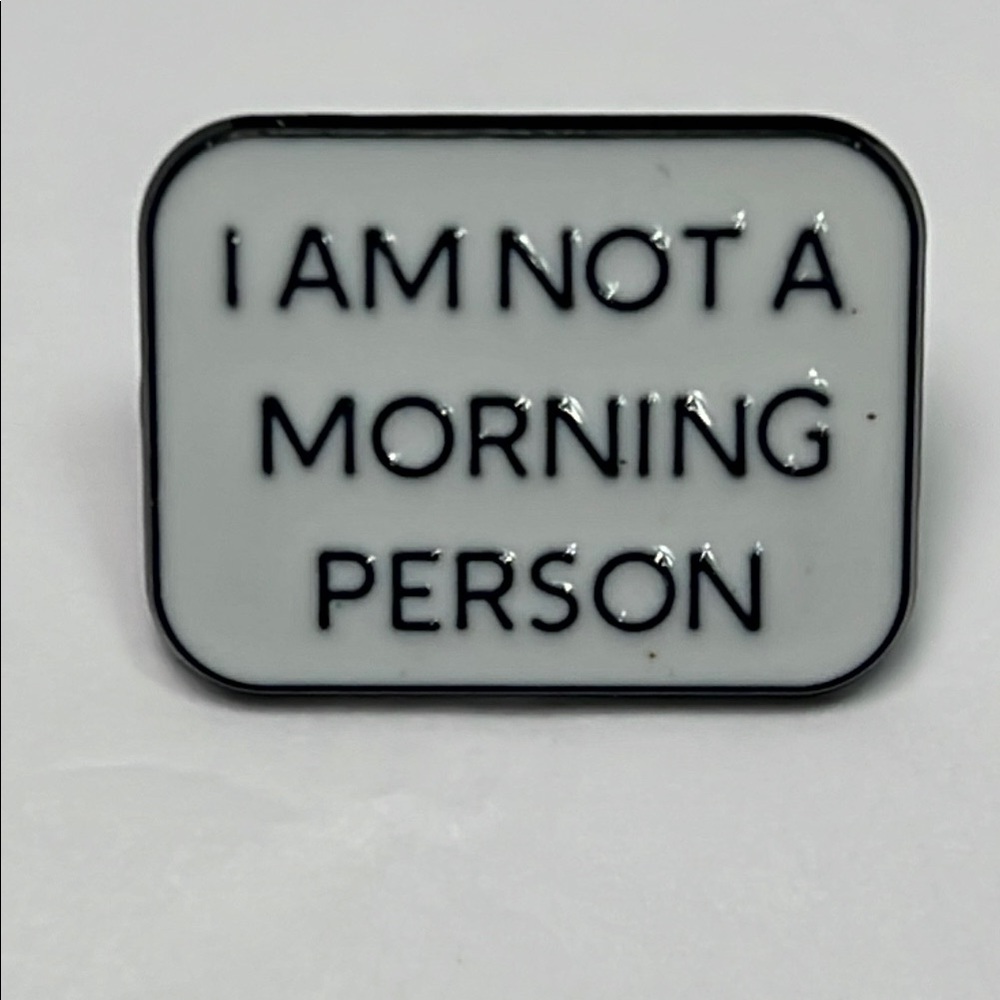 White and Black Enamel Pin with Box